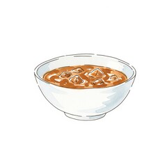 Curry watercolor painting isolated on white background.