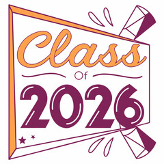 Class of 2026 graduation design element