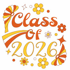 Class of 2026 retro graduation design
