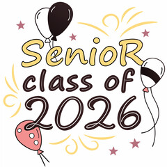 Senior class of 2026 graduation design element