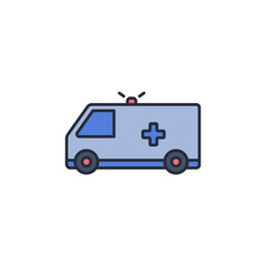 ambulance icon. projector Symbol sign for mobile concept and web design. Vector icon, Logo illustration, Vector graphics