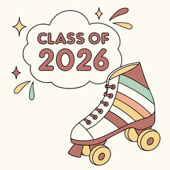 Class of 2026 roller skate graduation design