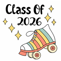 Class of 2026 roller skate graduation design element