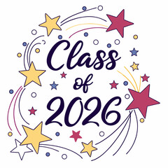Class of 2026 graduation stars celebration design
