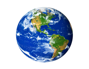 Planet Erde isoliert auf weißen Hintergrund 