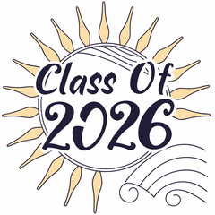 Class of 2026 graduation sun design element