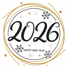 Elegant 2026 happy new year design element