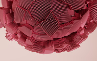3d render of abstract detailed shape. Creative futuristic background.