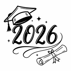 Graduation 2026 class of 2026 graduation cap diploma