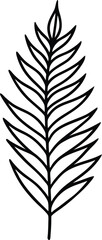 Fototapeta premium fern leaf icon line art vector illustration on transparent background