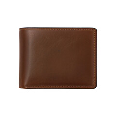 brown leather wallet isolated on transparent background