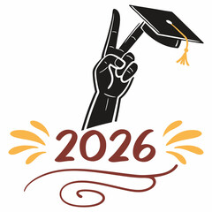 Class of 2026 graduation peace sign design