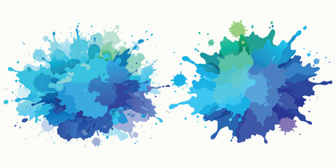 Blue & Green Splash Background - Vibrant Watercolor Paint Splatter Graphics