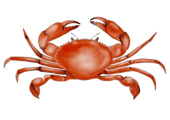 Charming watercolor crab design perfect for textiles, wrapping, and decorative paper