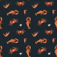 Explore beautiful marine life in vibrant watercolor textile pattern design for crafting