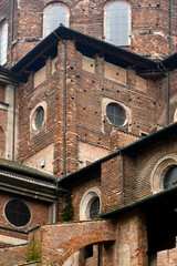Exterior of Pavia Cathedral (Duomo di Pavia) in Pavia, Italy. Architectural photography