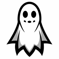 Cute Cartoon Halloween Ghost Character Clipart