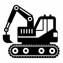 excavator on a white background