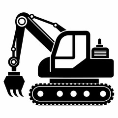 excavator on a white background