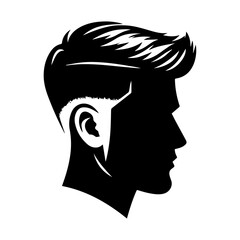A black vector image of a flat-top haircut.