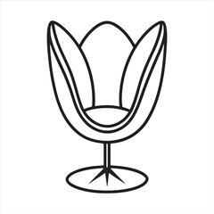 stylish modern tulip chair vector art illustration