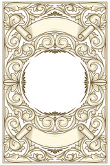 Decorative vintage ornate label design blank card