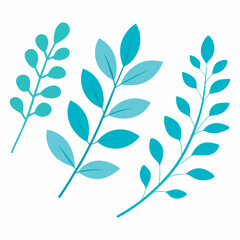 Flat Botanical Leaves Clipart Design