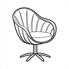 stylish modern tulip chair vector art illustration