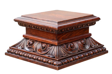 Antique Style Wooden Plinth with Carved Base