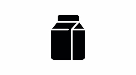 Milk Box Icon. Vector isolated editable black and white simple illustration of a milk box