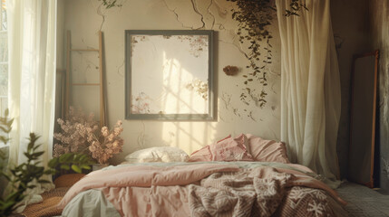 mockup frame in home interior