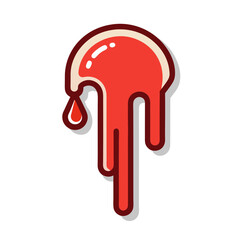 Animated Red Dripping Blob with Long Trails on Clean White Background