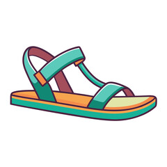 Colorful illustration of a sandal suitable for summer adventures and casual wear