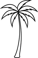 Obraz premium palm tree icon line art vector illustration on transparent background