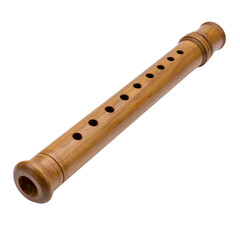 Naklejka premium Wooden recorder musical instrument for education and artistic expression on transparent background