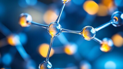 A close-up of a chemical bond breaking apart under a microscope