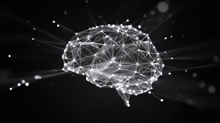 Conceptual AI Brain with Orbital Data Motion