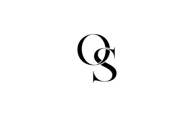 Fototapeta premium OS initial letters, monogram logo