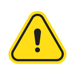 Yellow triangle sign with exclamation mark. Danger sign, danger icon.