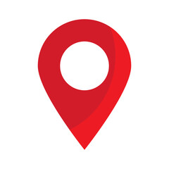 Maps pin. Red location map icon. Red maps pin symbol.