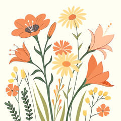 Elegant orange and yellow floral bouquet, transparent png