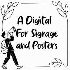 Digital signage and posters announcement illustration
