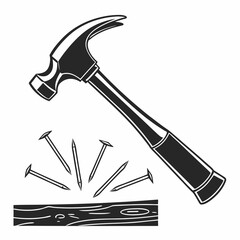 Hammer nails wood construction tool carpentry