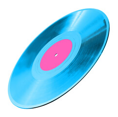 One color vinyl record on white background