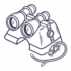 Professional binoculars illustration isolated on white