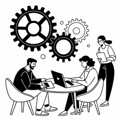 Teamwork collaboration business people working together