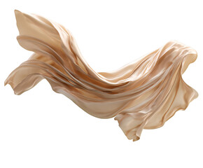 Fototapeta premium Elegant Beige Silk Fabric Flowing Dynamically Abstract Background Design Element Luxurious Smooth Texture Wave Shape Soft Drape Isolated Studio Shot High Resolution Image card 