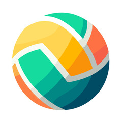 Bright and colorful volleyball vector illustration on transparent background for energetic sports design and youth volleyball promotion