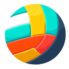 Vibrant and colorful volleyball vector image on transparent background for modern sports visuals and digital marketing campaigns