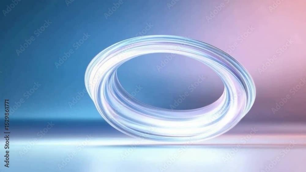 Poster Abstract light ring: A captivating visual of a luminous ring gracefully hovering against a backdrop of gradients. The ethereal glow evokes a sense of modern elegance and technological sophistication.